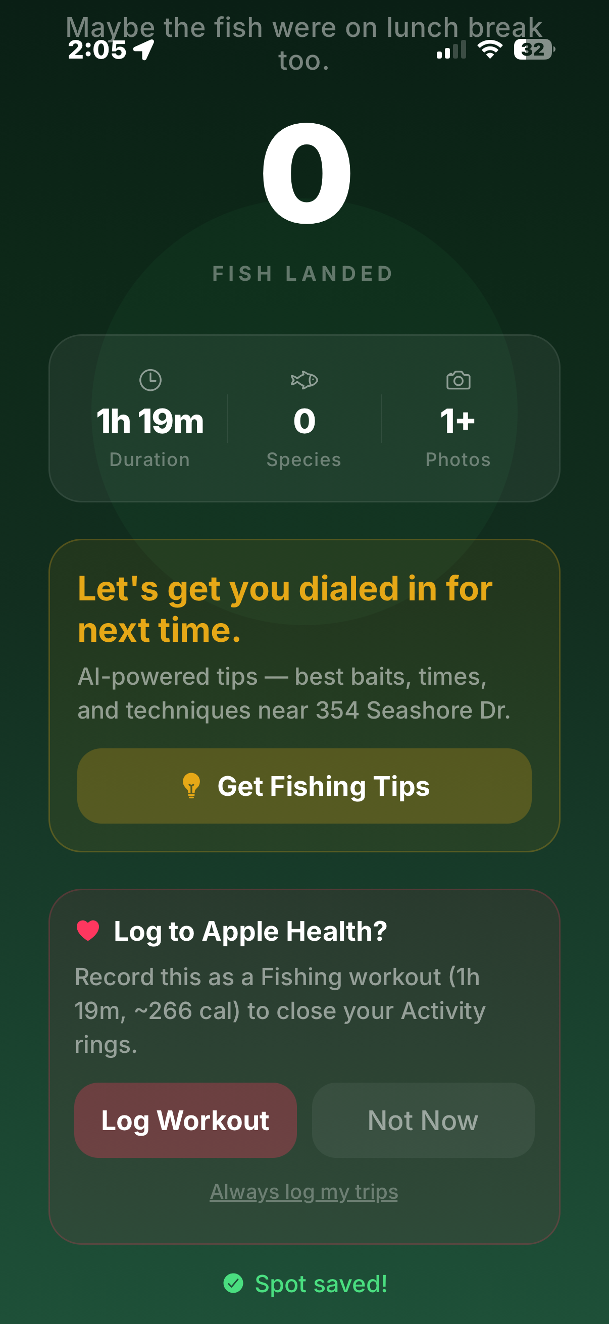 Trip summary with AI tips and Apple Health integration